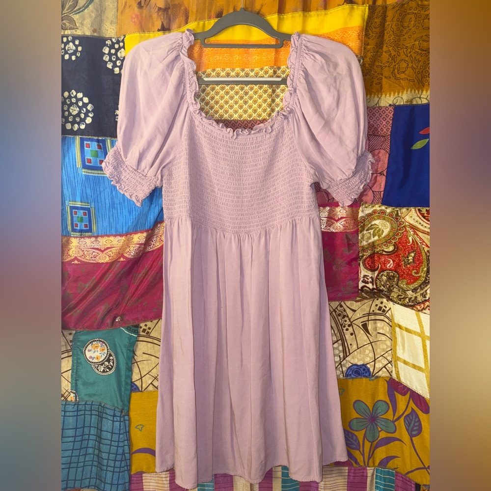 Lavender off the shoulder dress